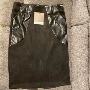 NWT Marc New York Black velour/polyester pencil skirt.